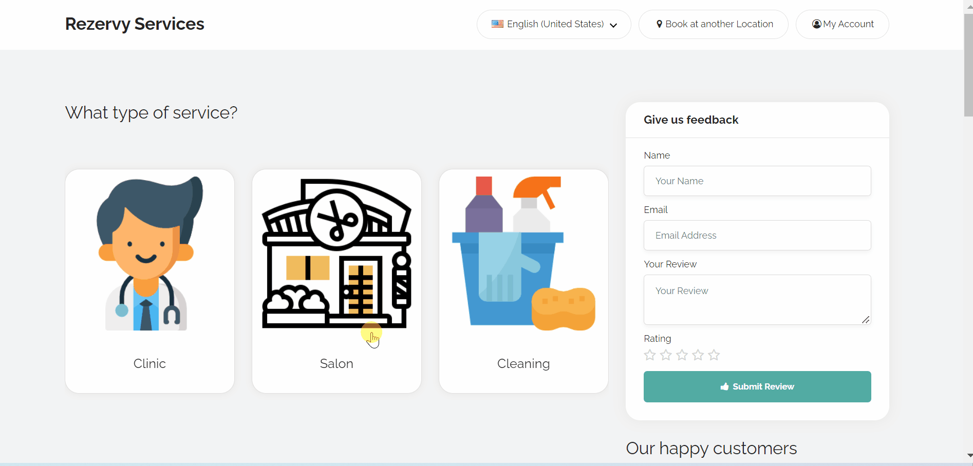 Rezervy - Online bookings system for cleaning, maids, plumber, maintenance, repair, salon services